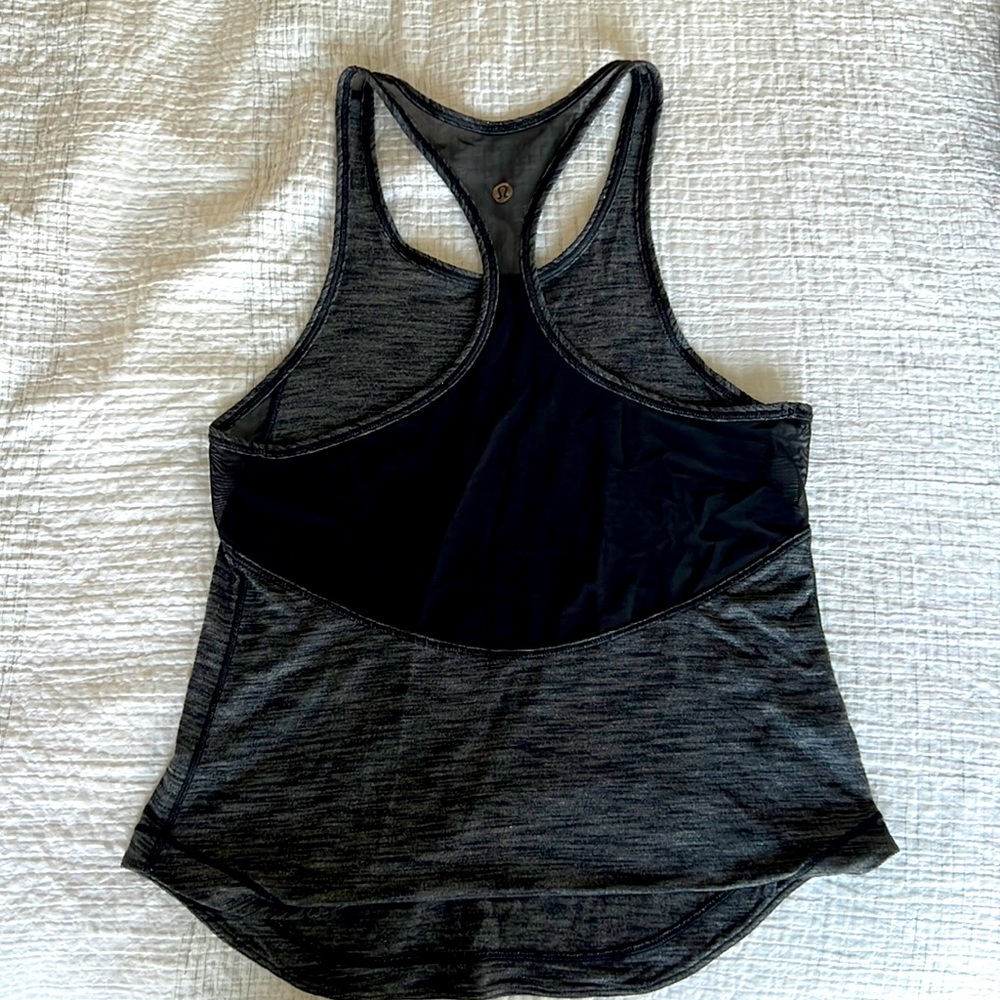 lululemon athletica Black and Charcoal Gray Racerback Tank Top